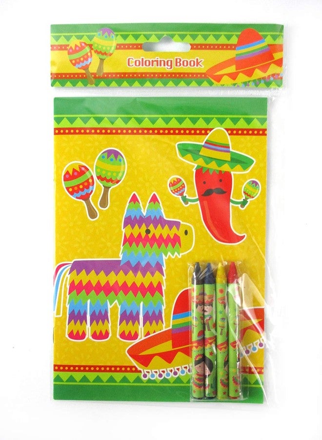 TINYMILLS Mexican Fiesta Coloring Book Set for Kids Party Favors with 12 Coloring Books and 48 Crayons Fiesta Party Favor Bag Filler Spanish Classroom Rewards Cinco de Mayo Party Favors - Image 4