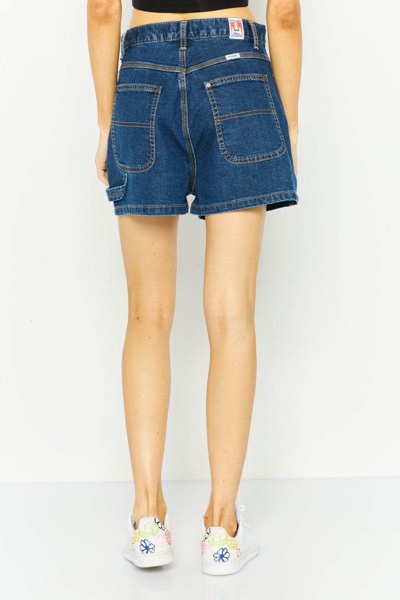 Wrangler Women Washed Denim Shorts, Blue - Image 4