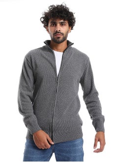Andora Long Sleeves High Neck Pullover _ Ash Grey  - Image 1