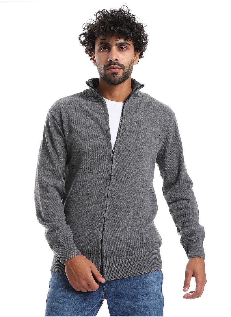 Andora Long Sleeves High Neck Pullover _ Ash Grey  - Image 1