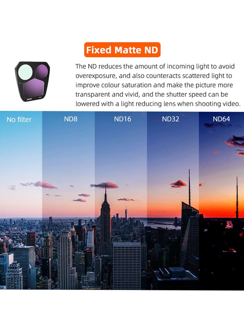SYOSI SYOSI ND Filter Set Compatible with DJI Mavic 3 Pro, 4 Pcs Polarizing Neutral Density Filters ND8, ND16, ND32, ND64 Variable ND Filter with Ultra Slim Frame Multi Coated HD Optical Glass  - Image 3