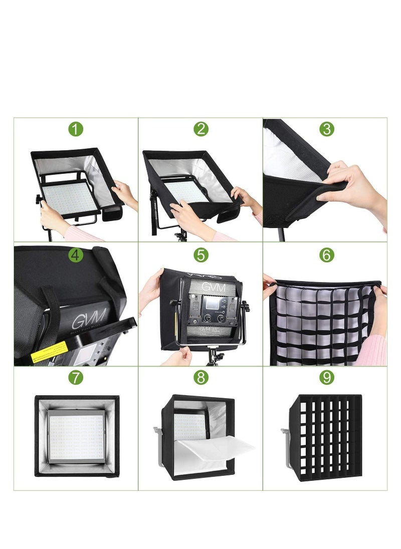 GVM Great Video Maker GVM Great Video Maker Foldable Softbox Diffuser with Grid Beehive for RGB 1000D LED Light, Suitable for Studio Lighting  - Image 5