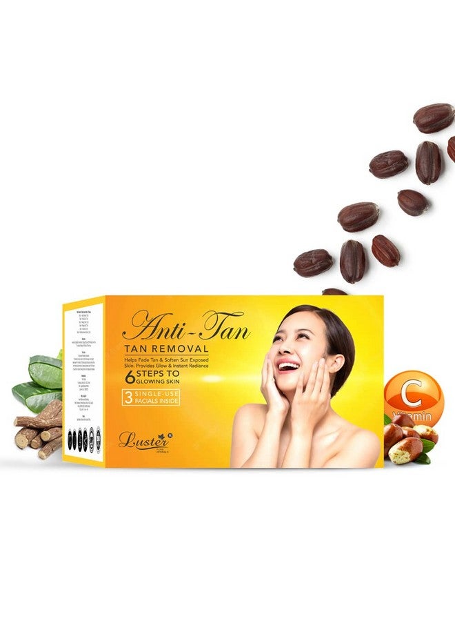 LUSTER Antitan Facial Kit 6 Step Facial Kit Instant Tan Removal Provide Glow & Instant Radiance For Men & Women For All Skin Type Paraben & Sulfate Free 120Ml - Image 1