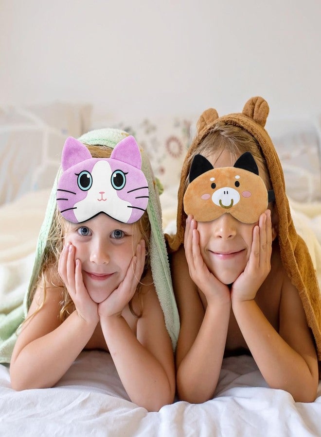 ZOOFOX زوفوكس 10 عبوة قناع عين لطيف للأطفال، قناع ناعم ملون كرتوني، غطاء عيون حيواني مضحك للأطفال والمراهقين والفتيات والنساء للنوم والسفر والقيلولة ولوازم الحفلات - Image 4