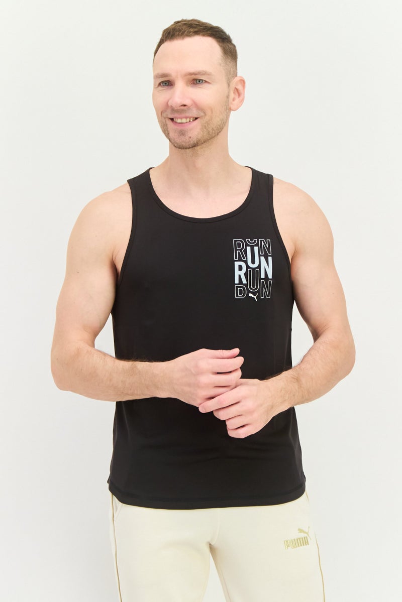 PUMA Men Sportswear Fit Sleeveless Running Vest, Black  - Image 1