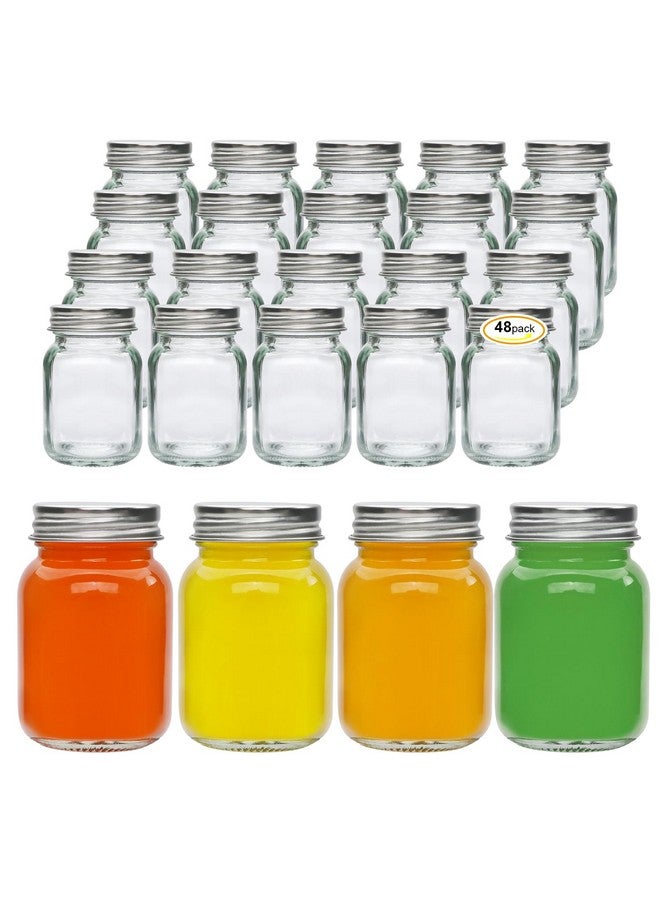 Accguan 2oz Mason Jars,Ginger Shots Bottles with Silver Lids,Glass Yogert Jars,Candle Jar,Honey,Jam,Jelly,Spice,Wedding Favors,Shower Favors(48pcs) - Image 1