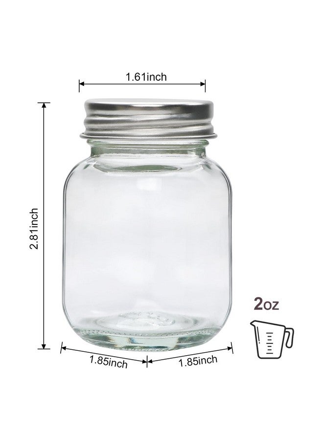 Accguan 2oz Mason Jars,Ginger Shots Bottles with Silver Lids,Glass Yogert Jars,Candle Jar,Honey,Jam,Jelly,Spice,Wedding Favors,Shower Favors(48pcs) - Image 2