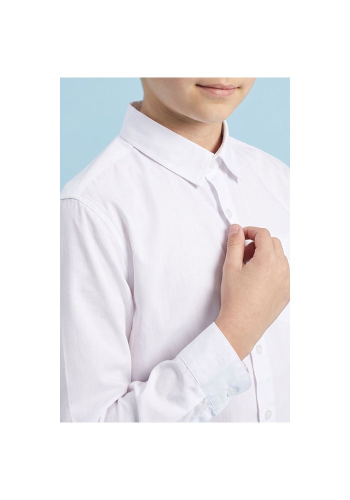 R&B Solid Shirt with Classic Collar and Long Sleeves - Image 5