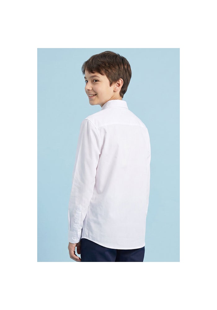 R&B Solid Shirt with Classic Collar and Long Sleeves - Image 4