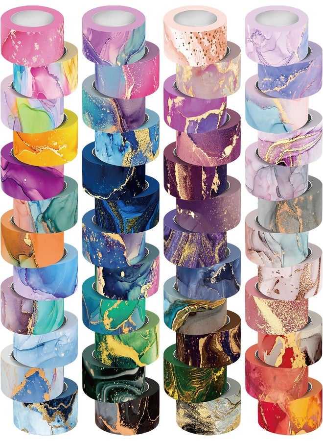 Mooker 48 Rolls Washi Tape Set - Decorative Masking Tape Colored Marbling Patterns, Adhesive Artists Tapes for Journaling Supplies, DIY Crafts, Scrapbooking, Junk Journal Supplies, School Supplies - Image 1