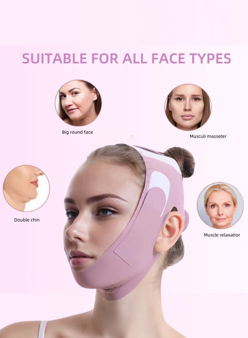 LENND Mask Chin Up Mask V Shaped Face Mask Chin strap for sleeping, Jaw Exerciser,lilac,Medium - Image 5