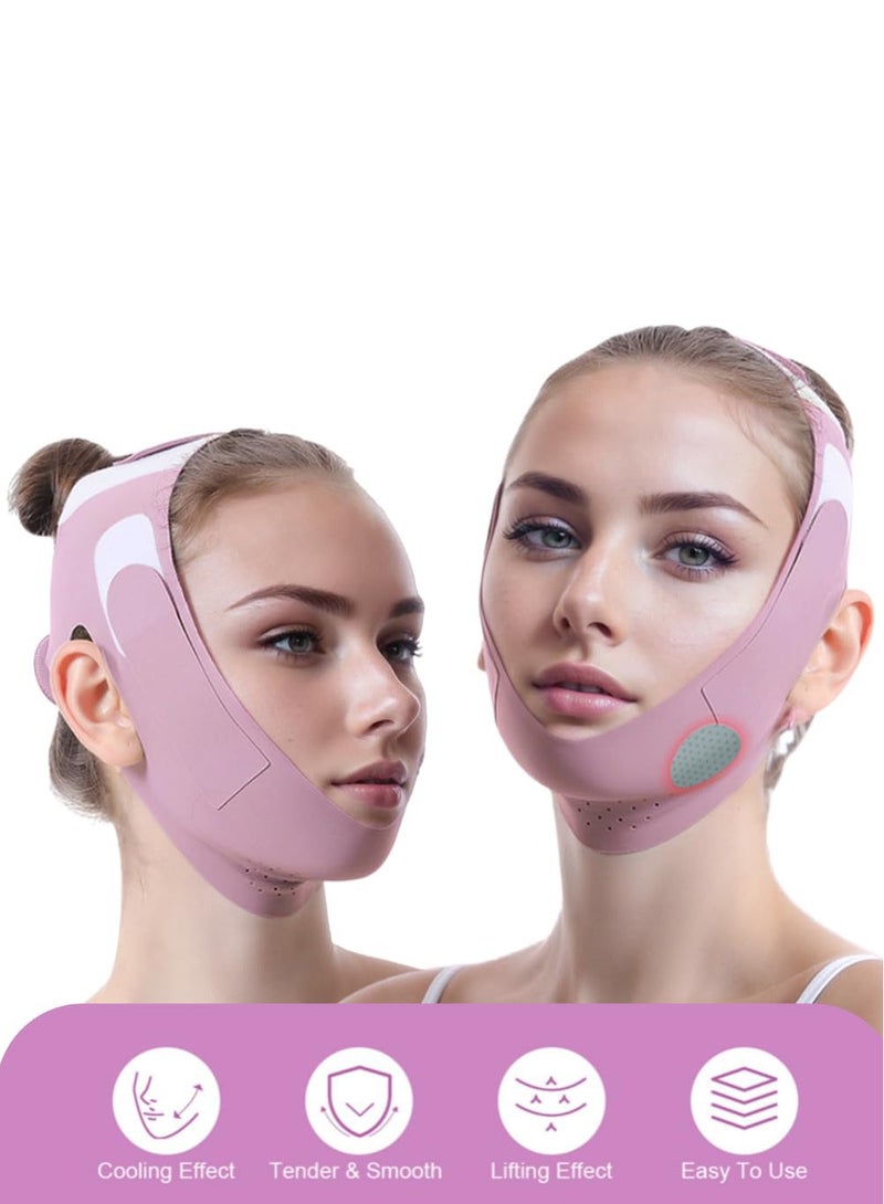 LENND Mask Chin Up Mask V Shaped Face Mask Chin strap for sleeping, Jaw Exerciser,lilac,Medium - Image 2