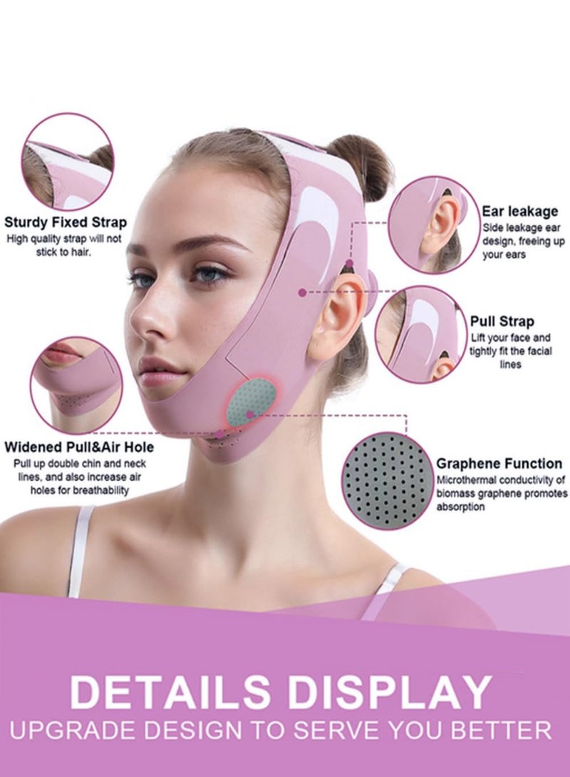 LENND Mask Chin Up Mask V Shaped Face Mask Chin strap for sleeping, Jaw Exerciser,lilac,Medium - Image 3