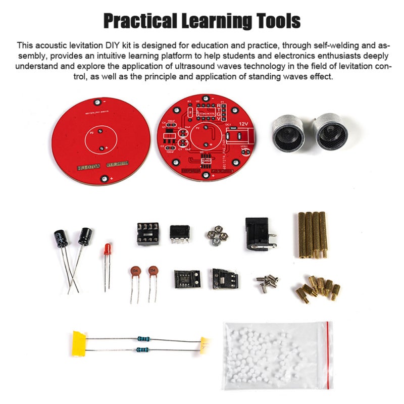 Acoustic Levitation Kit: 40KHZ Ultrasound Waves, Double-Layer Circuit Board, Portable Compact Design - Standing Waves Levitation Function, DIY Acoustic Levitation Set for Students, Electronics Enthusi - Image 2