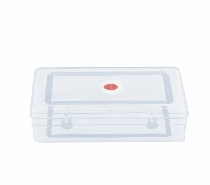 SHOPATHON INDIA IN11 Clear Plastic Storage Box Organizer Rectangle Large Size Container With Lid And Lock 1 Pc- 27x39x12 cm - Image 1
