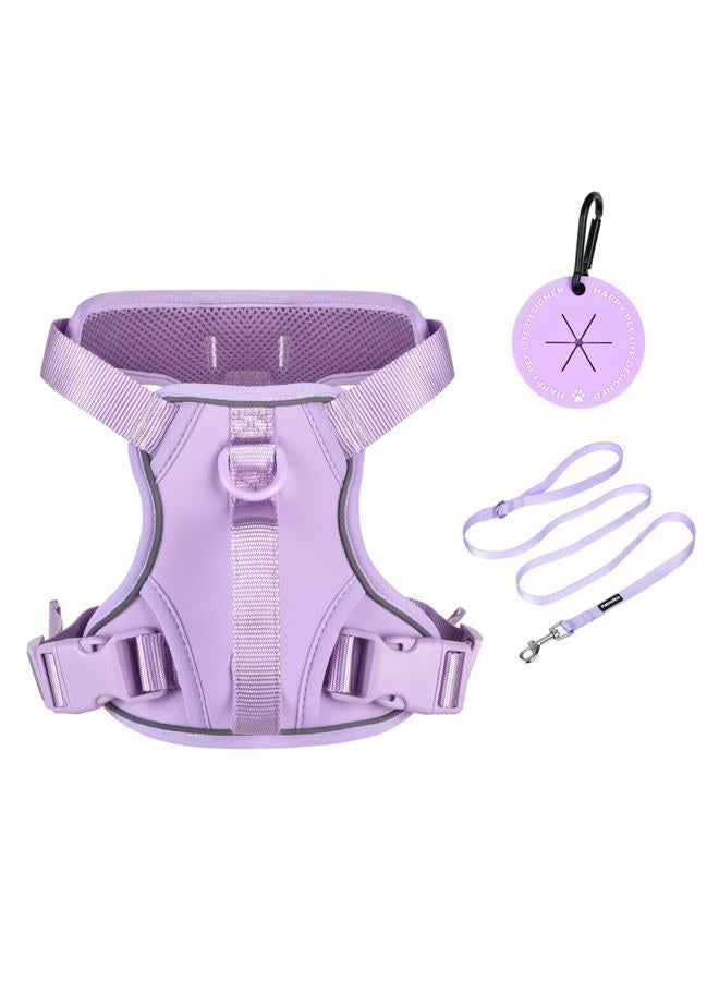 Savile Dog Harness for Small Dogs, Cute Harness Vest with Two Leash Clips and Soft Handle, Reflective Easy Walk Puppy Vest - Light Purple, X-Small - Image 1