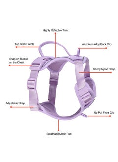 Savile Dog Harness for Small Dogs, Cute Harness Vest with Two Leash Clips and Soft Handle, Reflective Easy Walk Puppy Vest - Light Purple, X-Small  - Image 3