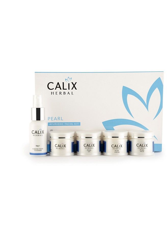 Calix Herbal Organic Pearl Ayurvedic Facial Kit For Whitening/Lightening/Brightening Skin Removes Dead Skin Natural Face Glowing Solution/Instant Care For Men & Women All Skin Type Set Of 5 (260 Gm) - Image 2