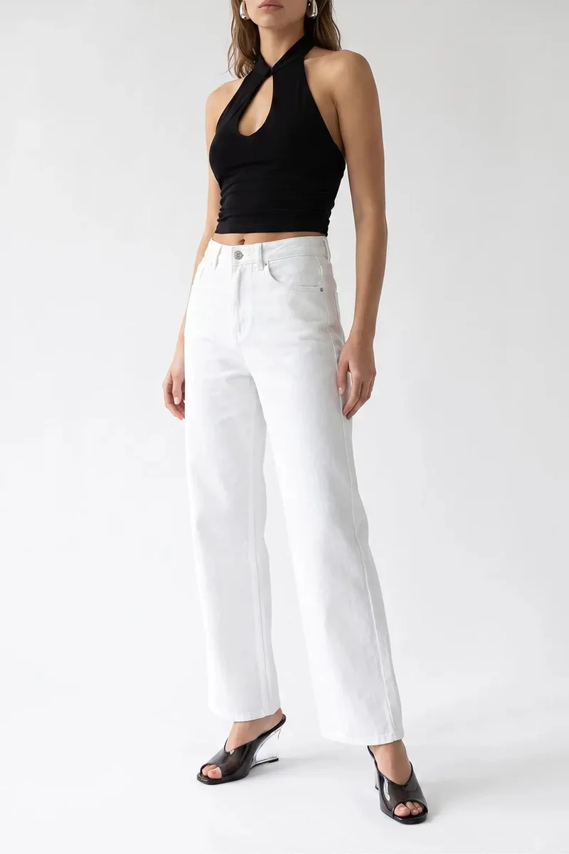 Mixray White MIXRAY Women's Straight-Leg Pants for Women | Best Price UAE