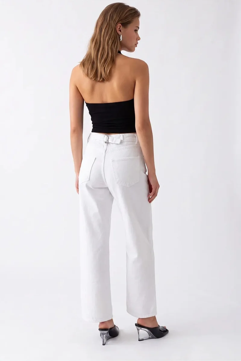 Mixray White MIXRAY Women's Straight-Leg Pants for Women | Best Price UAE