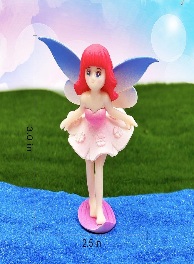Suartus Miniature Fairy Figurines - 4Pcs Small Flower Fairies Ornaments Resin Mini Fairy Figurines Tiny Elf for DIY Fairy Garden Flower Pot Bonsai Micro Landscapes Craft Decoration Accessories - Image 4