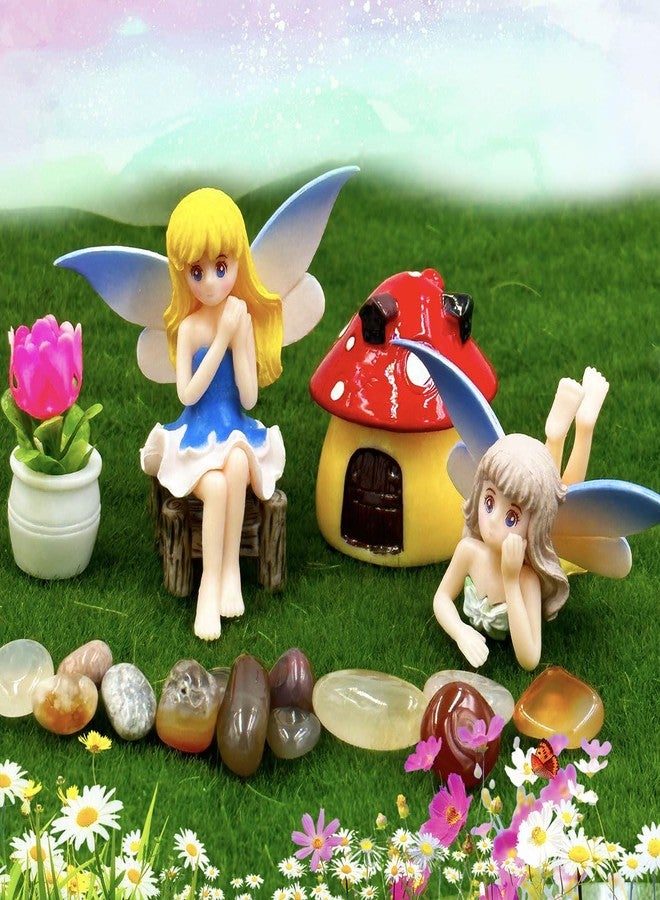 Suartus Miniature Fairy Figurines - 4Pcs Small Flower Fairies Ornaments Resin Mini Fairy Figurines Tiny Elf for DIY Fairy Garden Flower Pot Bonsai Micro Landscapes Craft Decoration Accessories - Image 3