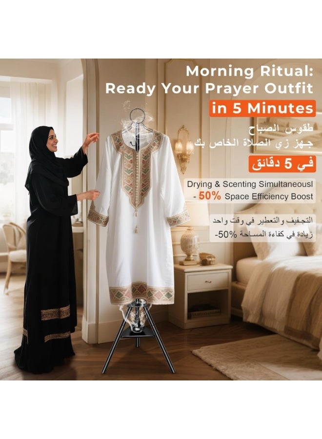 ACLIX Clothes Incense Burner Stand 187cm – Bukhoor & Perfume Diffuser Hanger for Abaya, Thobe, Coats & Garments | Luxury Fragrance Steaming Stand with Hooks for Home, Hotel & Dressing Room - Image 4