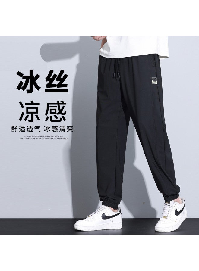 EPTISON سروال كاجوال للرجال - سروال رياضي فضفاض رفيع صيفي متعدد الاستخدامات مع حبل سحب للرجال - Image 2