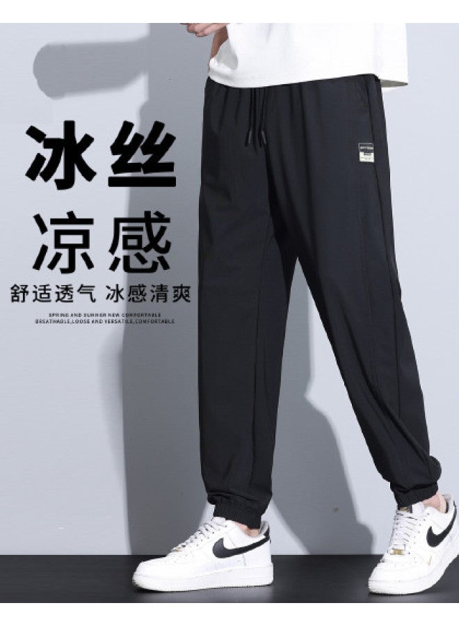 EPTISON سروال كاجوال للرجال - سروال رياضي فضفاض رفيع صيفي متعدد الاستخدامات مع حبل سحب للرجال - Image 1