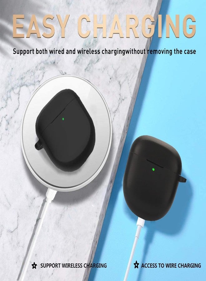 Olytop for Bose QuietComfort Earbuds II/Ultra Case with Cleaner Pen, Soft Silicone Cover Protective Shell Skin with Keychain Men Women for New Bose QC 2 Earbuds 2022/2023 - Black - Image 5