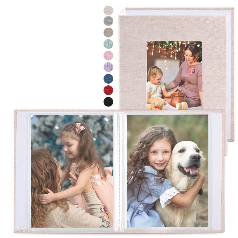 vivinin 2 Pack Photo Album 4x6 Linen Cover Photo Book Small Photo Album Book for 36 Pockets Hold 72 Pictures Picture Book for Photos Family Anniversaries Baby Vacations OffWhite - Image 2