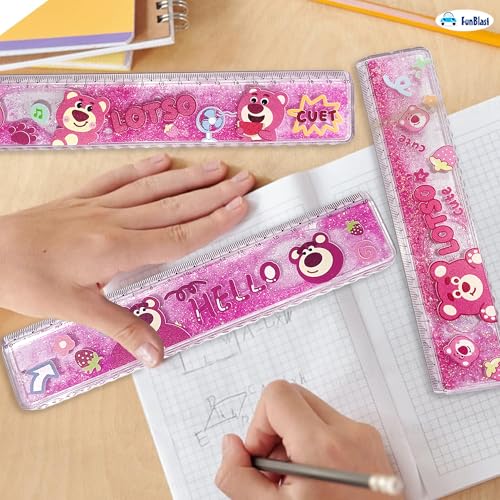 FunBlast Scale Ruler for Kids – 20 Cm Bear Design Scale for Kids, Glitter Scales Ruler Set for Students, Stationary Gifts for Girls, Return Gifts - 3 Pcs - Image 4
