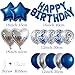 WEIKA 27 Pcs Blue Silver Birthday Decorations 3D Letters Blue Happy Birthday Balloon Banner Pentagram Heart Foil Balloons Confetti Balloons Kit For Boys Girls Party Supplies - Image 4