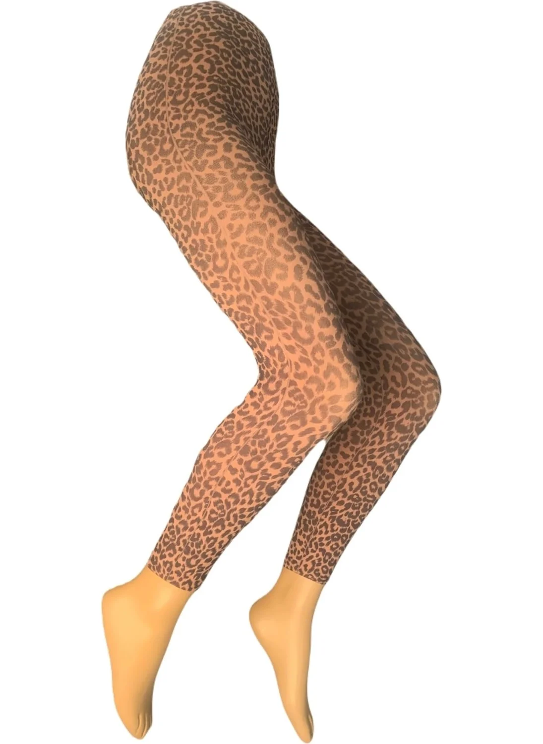 Dore Gold Leopard Patterned Thermal (200 Denier) Tights Women's Socks