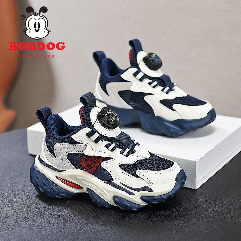 Babudou Boys' Shoes Soft Sole Fashionable New 2025 Summer Breathable Single Mesh Medium And Large Children'S Running Sneakers - Image 3