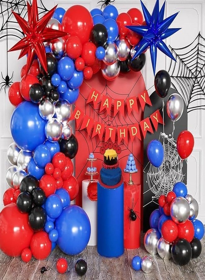 PartyToko Theme Birthday Party Supplies Party Decorations Including Birthday Banner, Balloons, arch, glue ,Cake Toppers for superheroParty 68pcs - Image 1