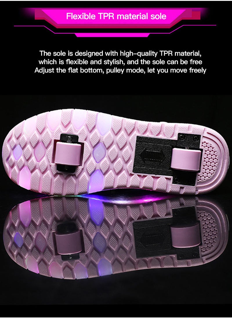 Sharpdo - Rechargeable Children's Boys And Girls Roller Skates Light Skating Wheel Shoes - Image 1