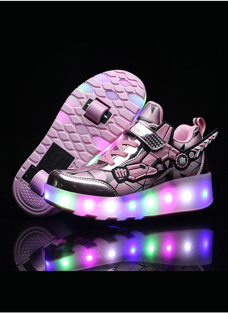 Sharpdo - Rechargeable Children's Boys And Girls Roller Skates Light Skating Wheel Shoes - Image 1