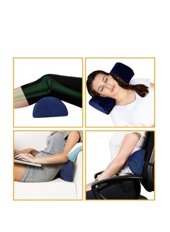 اتش تي مخده نصف دائريه لدعم الركبه , وسادة دعم محموله من الفوم الالمانى عالى الجوده بتصميم مثالي  , لون ازرق - Image 4