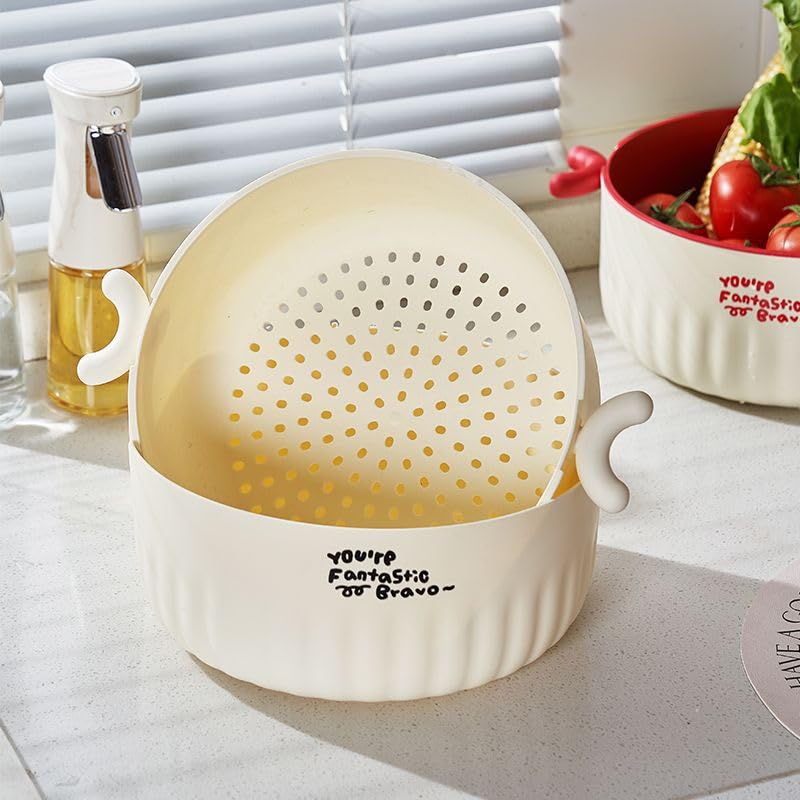 Jolfay Sink Storage Rack Washing Vegetable Baskets in The Kitchen Fruit Baskets Multi-Layer Stackable Vegetable Sinks, Strainer and Washing Fruits, Vegetables, Pasta, Rice, Pulses Kitchen Colander - Image 2