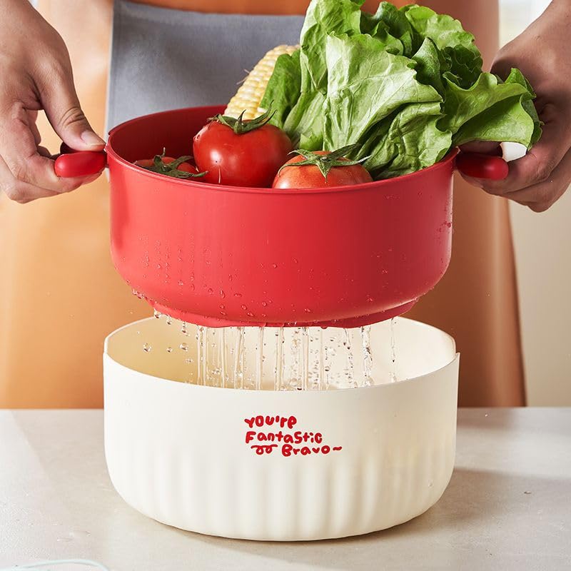 Jolfay Sink Storage Rack Washing Vegetable Baskets in The Kitchen Fruit Baskets Multi-Layer Stackable Vegetable Sinks, Strainer and Washing Fruits, Vegetables, Pasta, Rice, Pulses Kitchen Colander - Image 1
