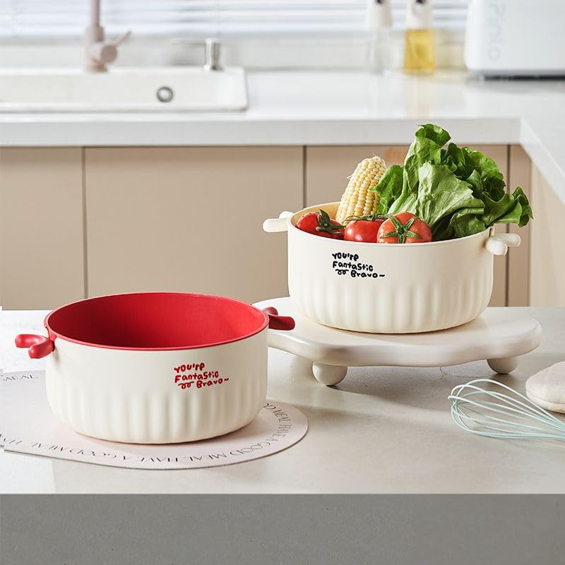 Jolfay Sink Storage Rack Washing Vegetable Baskets in The Kitchen Fruit Baskets Multi-Layer Stackable Vegetable Sinks, Strainer and Washing Fruits, Vegetables, Pasta, Rice, Pulses Kitchen Colander - Image 4