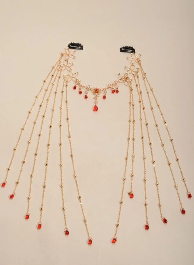 تايك تو Flower-Link Embellished Chain Hair Clip
