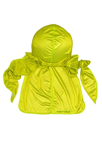 Superstitch Supersilky Ultra Silky Durag x Wavebuilder | 30+ Styles Premium Designer Durags for Men | 360 Waves | Neon Yellow Green (Slimey) - Image 2