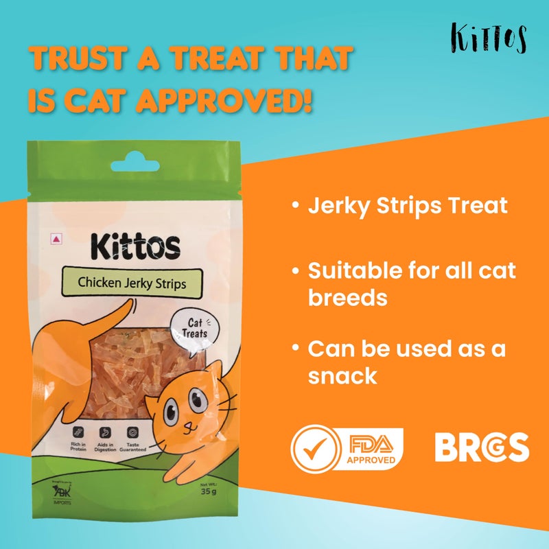 Schesir Tuna Natural Style Wet Cat Food (85g) + Kittos Chicken Jerky Strips (35g) Combo High Protein Real Ingredients for Cats of All Breeds Tasty & Healthy Treats - Image 3