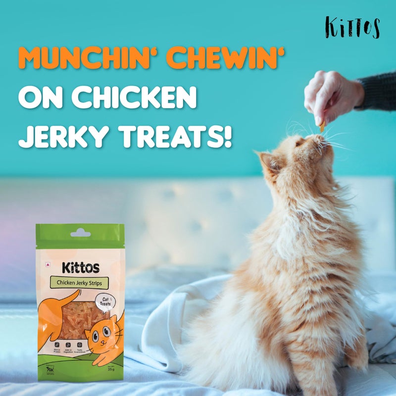 Schesir Tuna Natural Style Wet Cat Food (85g) + Kittos Chicken Jerky Strips (35g) Combo High Protein Real Ingredients for Cats of All Breeds Tasty & Healthy Treats - Image 5