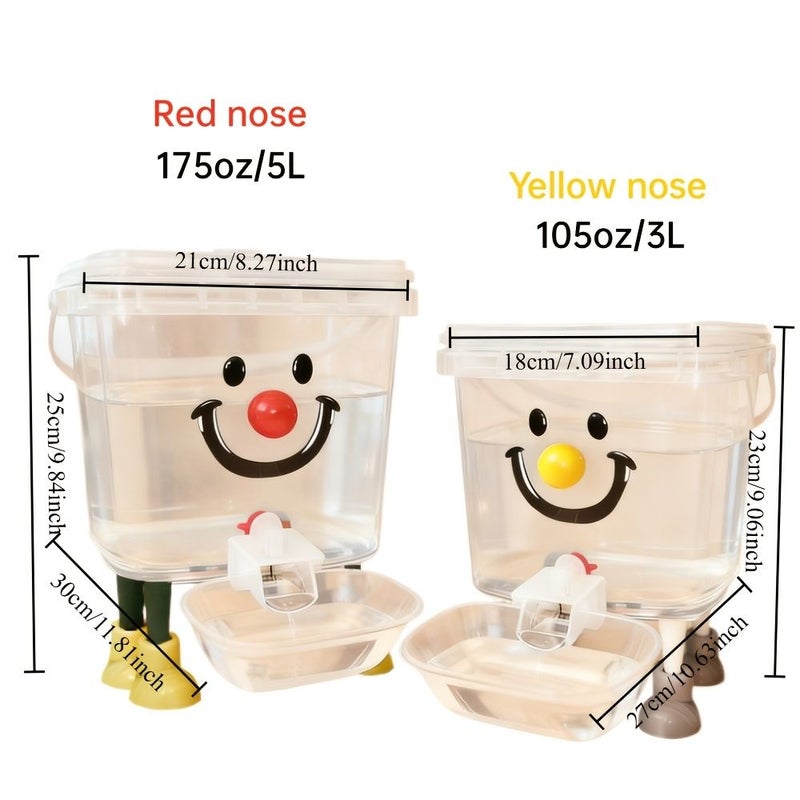 Automatic Pet Water Fountain 105oz 3 Liter Capacity No Batteries Required Easy to Clean Moisture Proof Indoor Outdoor Use Dopamine Inspired Design Ideal Choice for Pet Lovers Red Nose - Image 1