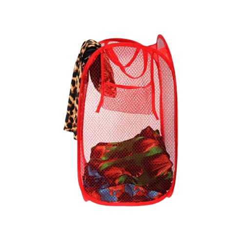 Sulfar Laundry Hamper Mesh Fabric for Ventilation Fold-able Storage Pop Up Clothes Basket, 0248, (Color May Vary) - Image 5