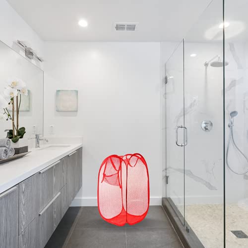 Sulfar Laundry Hamper Mesh Fabric for Ventilation Fold-able Storage Pop Up Clothes Basket, 0248, (Color May Vary) - Image 3
