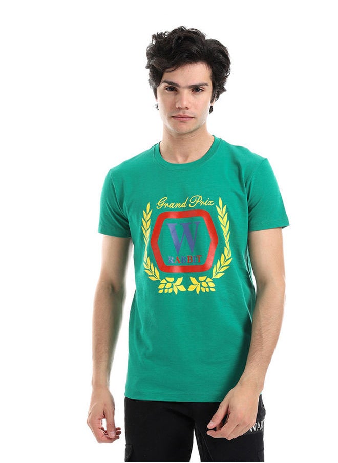 WHITE RABBIT - White Rabbit Printed Pattern Round Collar Short Sleeves Birck - Image 1